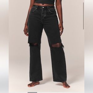 Black Abercrombie & fitch 90s low rise jeans